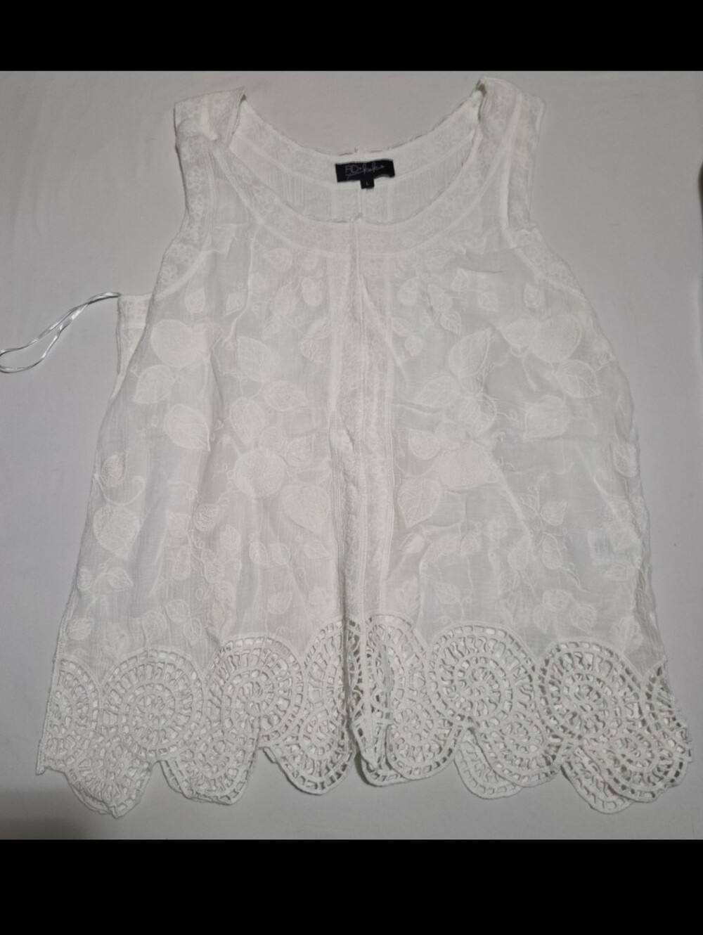 RD koko women's large white embroidery blouse #16